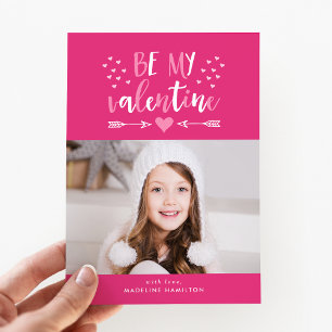Be My Valentine Pink Valentine's Dayフォトカード シーズンカード