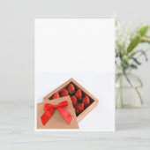 Be my Valentine red bowイチゴ金ゴールドボックス 招待状 (スタンド正面)