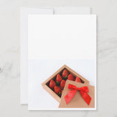 Be my Valentine red bowイチゴ金ゴールドボックス 招待状 (裏面)