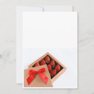 Be my Valentine red bowイチゴ金ゴールドボックス 招待状