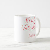 Be my valentine red name elegant love couple  コーヒーマグカップ (正面右)