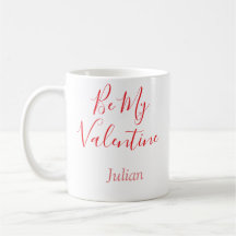 Be my valentine red name elegant love couple 