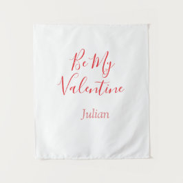 Be my valentine red name elegant love couple  タペストリー