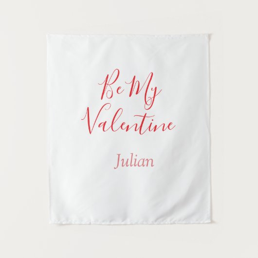 Be my valentine red name elegant love couple  タペストリー (正面)