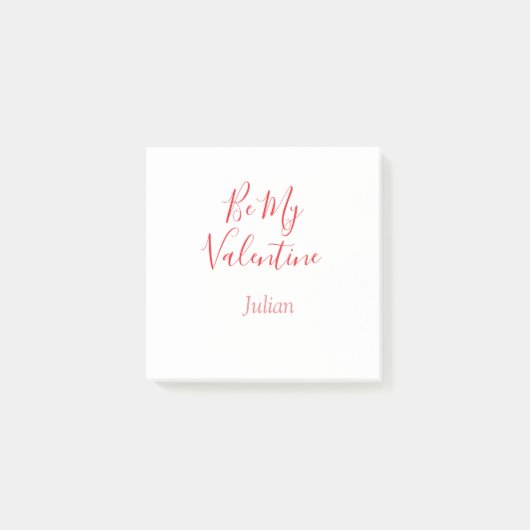 Be my valentine red name elegant love couple  ポストイット (正面)