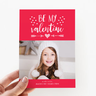 Be My Valentine Red Valentine's Dayフォトカード シーズンカード