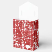 Be My Valentine Red & Whiteハートデザインお願いボックス フェイバーボックス (オープン)