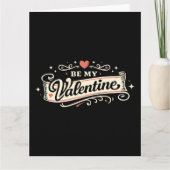 Be My Valentine Retro Love カード (正面)