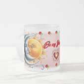 Be my Valentine said the Moon on a  フロストグラスマグカップ (正面左)