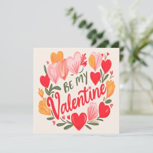 Be my valentine watercolor シーズンカード (スタンド正面)