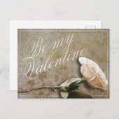 Be my Valentine withバラ ポストカード (正面/裏面)