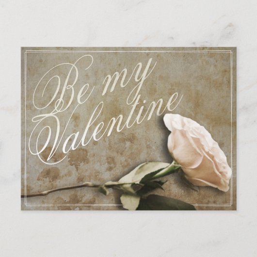 Be my Valentine withバラ ポストカード (正面)