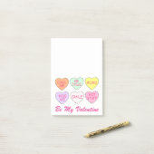 Be My Valentine's Dayキャンディハートラブ ポストイット (デスク上)
