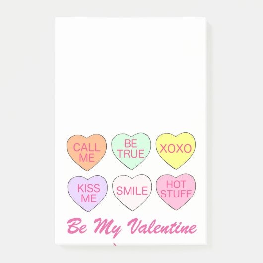 Be My Valentine's Dayキャンディハートラブ ポストイット (正面)