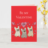 Be my Valentines, dogs カード (黄色い花)