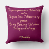 Be My ZenTine装飾用クッション | カスタムバレンタインギフト クッション (裏面)