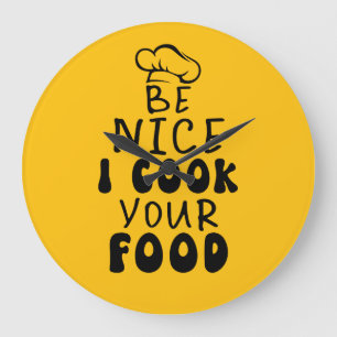 Be Nice私はあなたの食べ物調理師 ラージ壁時計