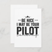 Be Nice私は将来あなたのパイロットかもしれない飛行機パパ サンキューカード (正面/裏面)