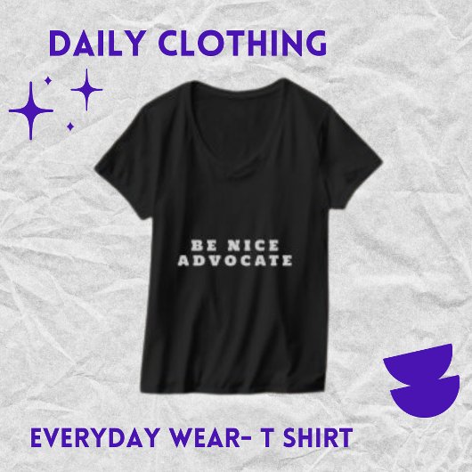 Be Nice Advocate、Black Women's T-shirt Tシャツ