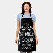 Be Nice I Cook Your Food Funny cooking Apron エプロン (着用した状態)