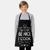Be Nice I Cook Your Food Funny cooking Apron エプロン (着用した状態)