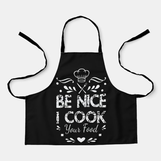 Be Nice I Cook Your Food Funny cooking Apron エプロン (正面)