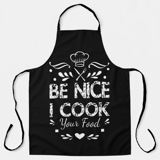 Be Nice I Cook Your Food Funny cooking Apron エプロン (正面)