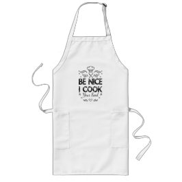 Be Nice I Cook Your Food Funny cooking Apron ロングエプロン