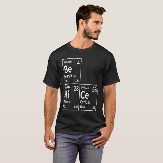 Be Nice in Chemical Elements  Periodic Table Tシャツ (正面フル)