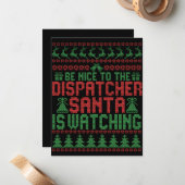 Be Nice To The Dispatcher Santa IS Watching Gift ノートカード (正面/裏面インサイチュ)