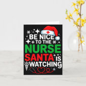 Be Nice To The Nurse Santa Is Watching Funny Nurse カード (黄色い花)