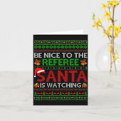 Be Nice To The Referee Santa Is Watching Ugly Chri カード (黄色い花)