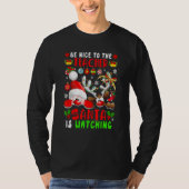 Be Nice To The Teacher Santa Is Watching Xmas Sant Tシャツ (正面)