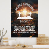 Be Not Faitless John 20:27 Bible Verse 2:3 Ratio ポスター (キッチン)