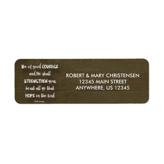 Be of Good勇気- Psalm 31:24 ラベル (正面)