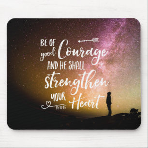 Be of Good Course night sky - Psalm 31:24マウスP マウスパッド
