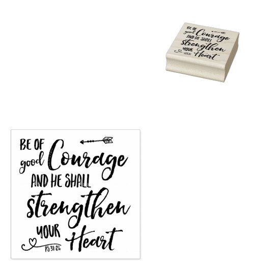 Be of Good Course - Psalm 31:24 Rubber Stamp ラバースタンプ (押印)