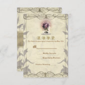 Be Ourゲストバラ金ゴールドヴィンテージウェディングRSVP返信 出欠カード (正面/裏面)