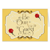 BE OURゲストレッドローズイエロー折りエレガント畳みカード (正面横)