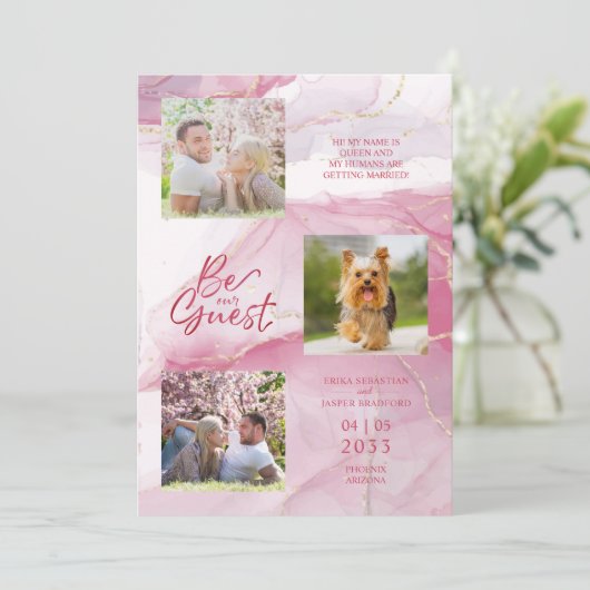 Be ourゲスト引用文フェイク大理石inピンク3枚 (スタンド正面)