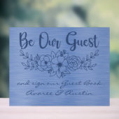 Be Our Guest and Sign Our Guestbook Blue Wedding アクリルサイン (ニュートラル)