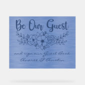 Be Our Guest and Sign Our Guestbook Blue Wedding アクリルサイン (正面)