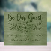 Be Our Guest and Sign Our Guestbook Green Wedding アクリルサイン (ニュートラル)