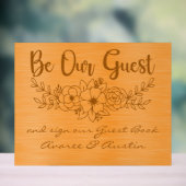 Be Our Guest and Sign Our Guestbook Orange Wedding アクリルサイン (ニュートラル)