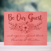 Be Our Guest and Sign Our Guestbook Red Wedding アクリルサイン (ニュートラル)