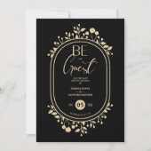 Be our Guest Black Wedding Fancy Frame Branches セーブザデート (正面)
