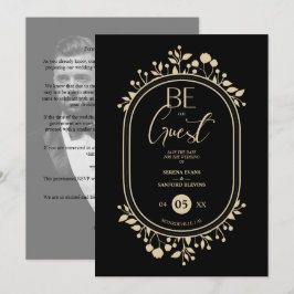 Be our Guest Black Wedding Fancy Frame Branches セーブザデート