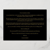 Be our Guest Black Wedding Fancy Frame Flowers 箔招待状 (裏面)