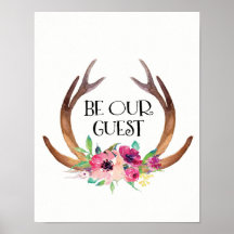 Be Our Guest Deer Antler and Flowers