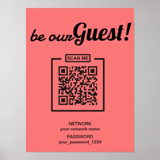 Be Our Guest l Internet QR Code Password WIFI ポスター (正面)